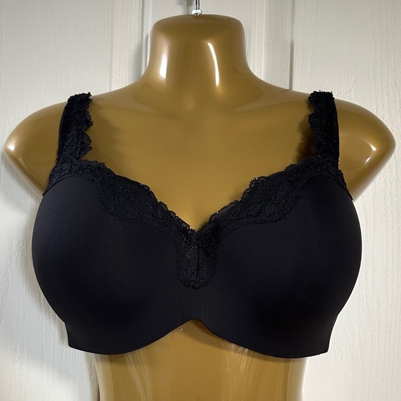 LE MYSTERE T Shirt Bra with Lace Black Sz 36DD - Picture 1 of 7